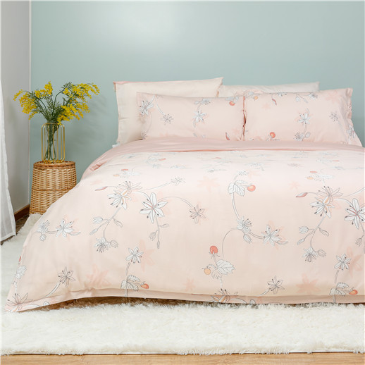 2020夏贡缎四件套-花枝百合