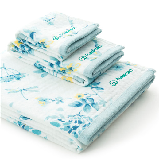 2020春夏成人华夫格浴巾 蜻华漫舞