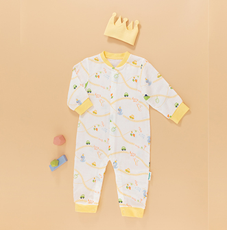 21秋婴儿纱布印花连体服  瓦伊地图