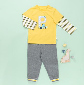 21秋婴儿针织套装  萌趣黄