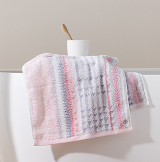 21秋成人双面毛圈浴巾-波纹粉